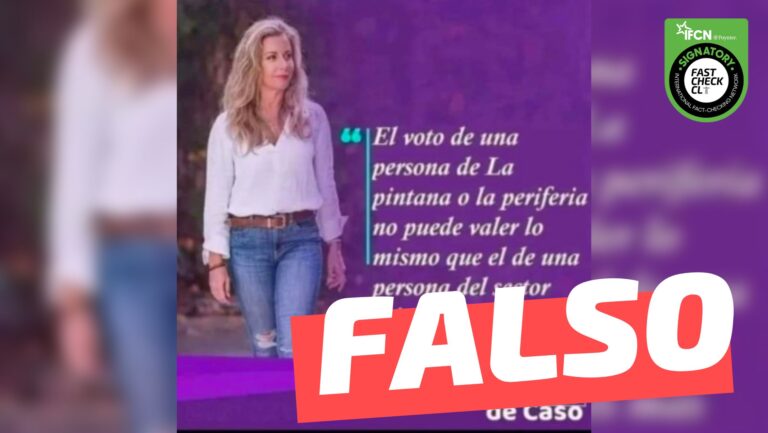 Lee más sobre el artículo Yuyuniz Navas dijo: “El voto de una persona de La Pintana o la periferia no puede valer lo mismo que el de una persona del sector oriente que es más importante”: #Falso