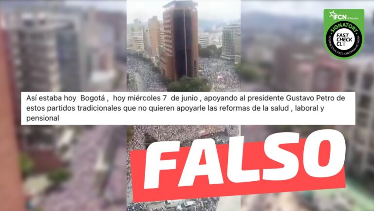 Lee más sobre el artículo (Video) “Así lució hoy Bogotá en la marcha  en respaldo a Gustavo Petro y Francia Márquez”: #Falso