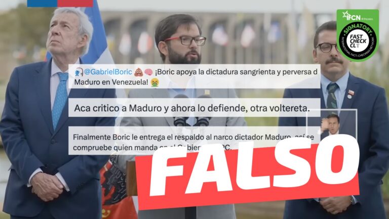 Lee más sobre el artículo (Video) “Boric apoya la dictadura sangrienta y perversa de Maduro en Venezuela”: #Falso
