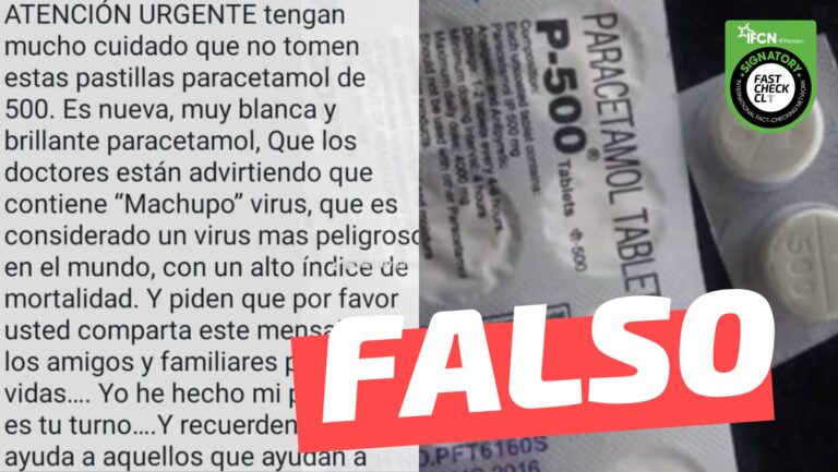 Lee más sobre el artículo (Imagen) “No tomen estas pastillas paracetamol de 500 (…) están advirtiendo que contiene Machupo virus”: #Falso