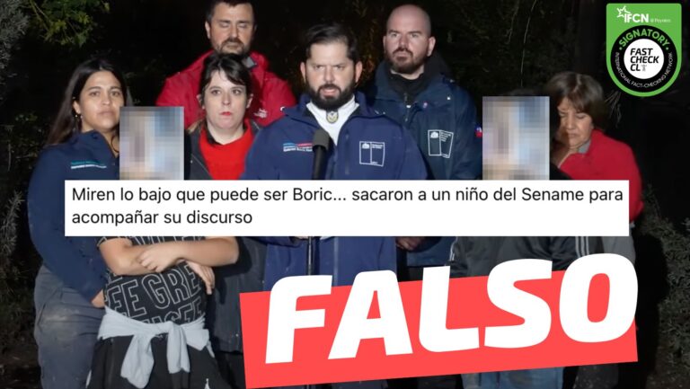 Lee más sobre el artículo (Imagen) “Miren lo bajo que puede ser Boric…sacaron a un niño del Sename para acompañar su discurso”: #Falso