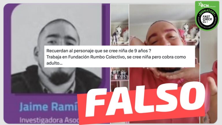 Lee más sobre el artículo “¿Recuerdan al personaje que se cree niña de 9 años? Trabaja en la Fundación Rumbo Colectivo, se cree niña pero cobra como adulto”: #Falso