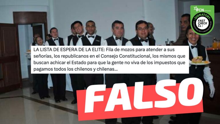 Lee más sobre el artículo (Imagen) “Fila de mozos para atender a sus señorías, los republicanos del Consejo Constitucional (…)”: #Falso