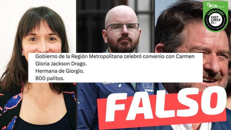 Lee más sobre el artículo “Gobierno de la Región Metropolitana celebró convenio con Carmen Gloria Jackson, hermana de Giorgio”: #Falso