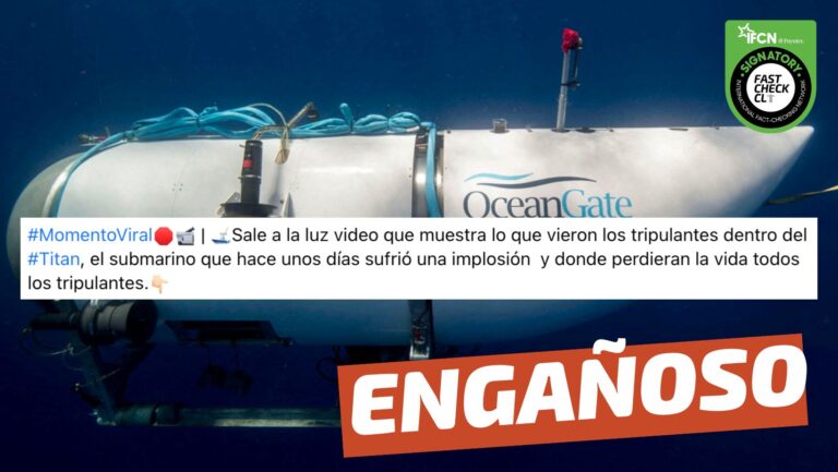 Lee más sobre el artículo “Sale a la luz el video que muestra lo que vieron los tripulantes dentro del Titán, el submarino que hace unos días sufrió una implosión (…)”: #Engañoso