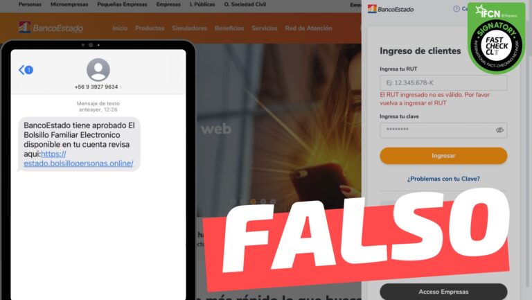 Lee más sobre el artículo Banco Estado envía mensaje para revisar beneficios en “estado.bolsilloelectronico.online”: #Falso