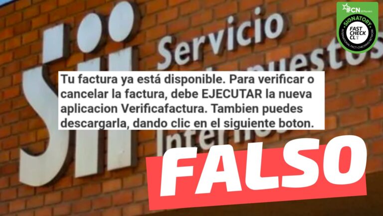 Lee más sobre el artículo Servicio de Impuestos Internos envía una factura que debe ejecutarse mediante “la nueva aplicación Verificafactura”: #Falso