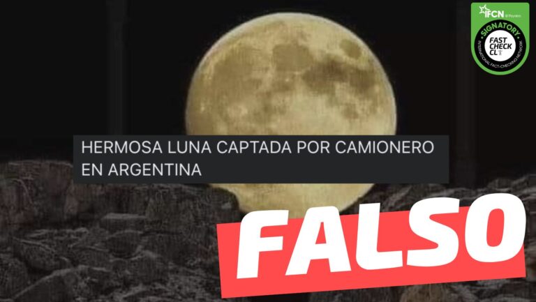 Lee más sobre el artículo (Imagen) “Hermosa luna captada por camionero en Argentina”: #Falso