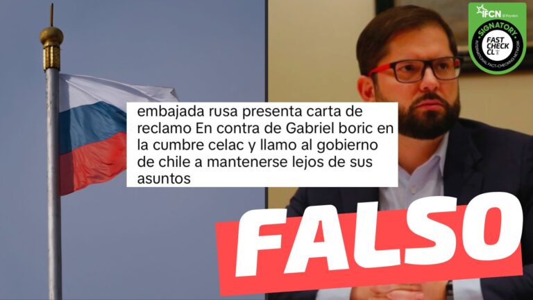 Lee más sobre el artículo “Embajada rusa presenta carta de reclamo en contra de Gabriel Boric en la cumbre Celac y llamó al Gobierno de Chile a mantenerse lejos de sus asuntos”: #Falso