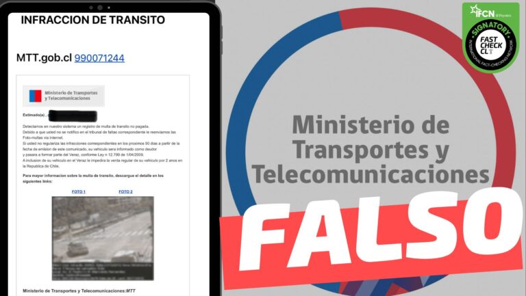Lee más sobre el artículo (Correo electrónico) Ministerio de Transporte: “Detectamos en nuestros sistemas un registro de multa de tránsito no pagada”: #Falso