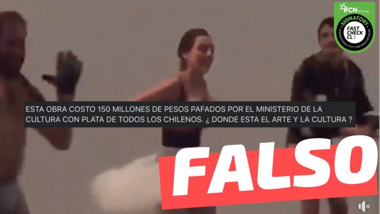 Lee más sobre el artículo (Video) “Esta obra costó 150 millones de pesos pagados por el Ministerio de Cultura con la plata de todos los chilenos”: #Falso