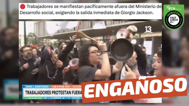 Lee más sobre el artículo (Video) “Trabajadores se manifiestan pacíficamente afuera del Ministerio de Desarrollo Social, exigiendo la salida inmediata de Giorgio Jackson”: #Engañoso