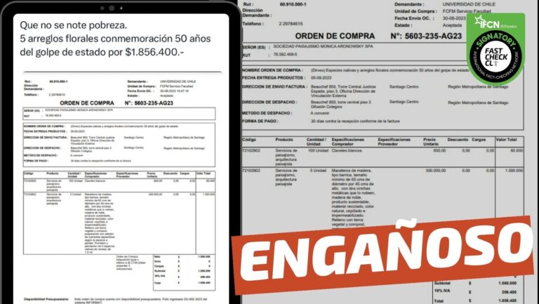 Lee más sobre el artículo (Imagen) “5 arreglos florales por la conmemoración de los 50 años, por la módica suma de $1.856.400”: #Engañoso