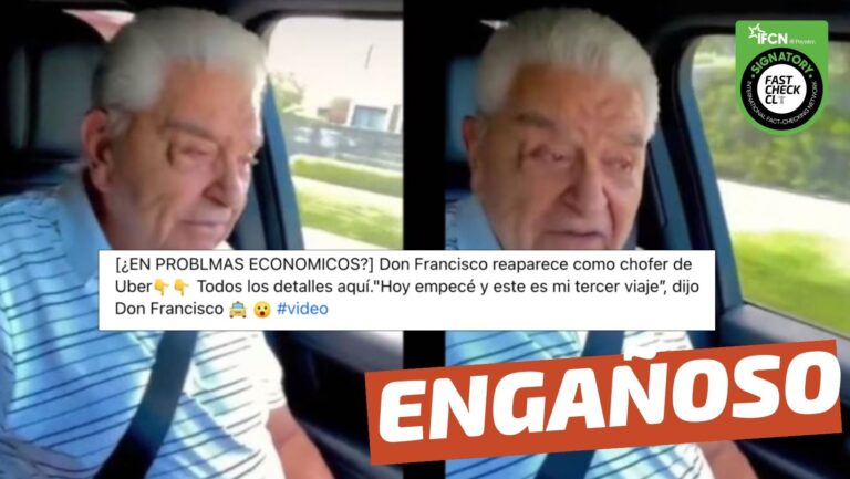 Lee más sobre el artículo “Don Francisco reaparece como chofer de Uber: ‘Hoy empecé y este es mi tercer viaje’: #Engañoso