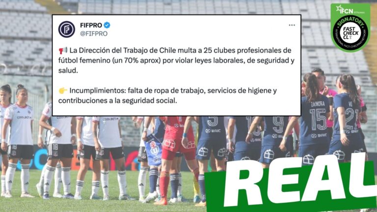 Lee más sobre el artículo “La Dirección del Trabajo de Chile multa a 25 clubes profesionales de fútbol femenino por violar leyes laborales, de seguridad y salud”: #Real