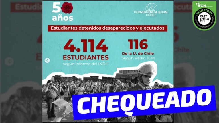 Lee más sobre el artículo “Estudiantes detenidos desaparecidos y ejecutados: 4.114 según informe del INDH y 116 de la U. de Chile según Radio JGM”: #Chequeado