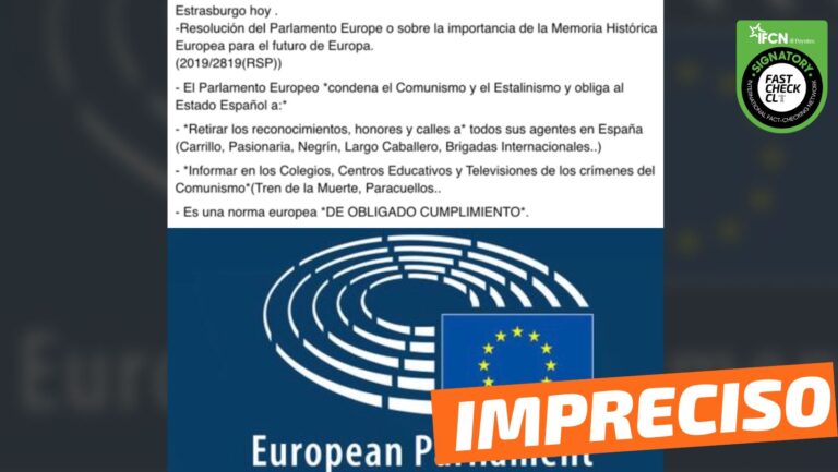 Lee más sobre el artículo “El Parlamento Europeo condena el comunismo y obliga al Estado Español a retirar los reconocimientos, honores y calles a todos sus agentes”: #Impreciso
