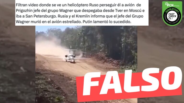 Lee más sobre el artículo “Filtran video donde se ve un helicóptero Ruso perseguir el avión de Prigozhin”: #Falso