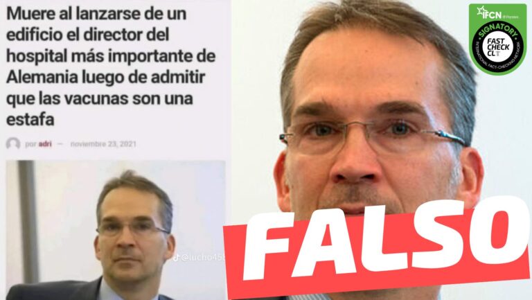 Lee más sobre el artículo (Imagen) “Muere al lanzarse de un edificio el director del hospital más importante de Alemania, luego de admitir que las vacunas son una estafa”: #Falso