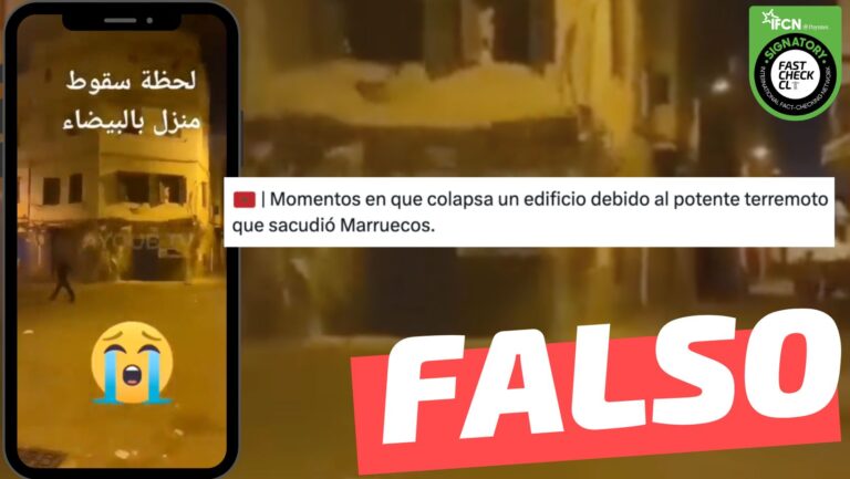 Lee más sobre el artículo (Video) “Momentos en que colapsa un edificio debido al potente terremoto que sacudió Marruecos”: #Falso