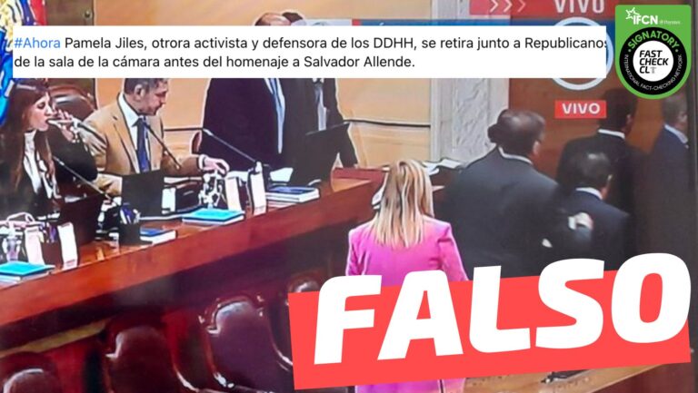 Lee más sobre el artículo (Imagen) “Pamela Jiles se retira junto a Republicanos de la sala antes del homenaje a Salvador Allende”: #Falso