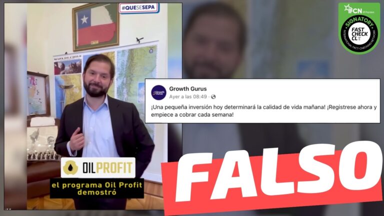 Lee más sobre el artículo (Video) Presidente Gabriel Boric promueve la plataforma de inversión Oil Profit: #Falso