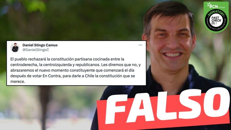 Lee más sobre el artículo Daniel Stingo dijo: “El pueblo rechazará la constitución partisana cocinada entre la centroderecha, la centroizquierda y republicanos (…)”: #Falso
