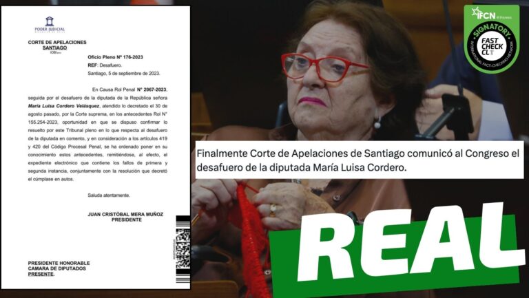 Lee más sobre el artículo Corte de Apelaciones de Santiago comunicó al Congreso el desafuero de la diputada María Luisa Cordero: #Real