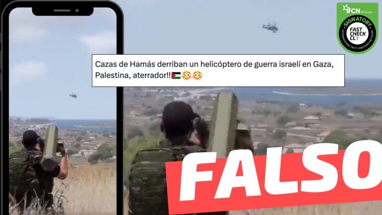 Lee más sobre el artículo (Video) “Cazas de Hamás derriban un helicóptero de guerra israelí en Gaza, Palestina”: #Falso