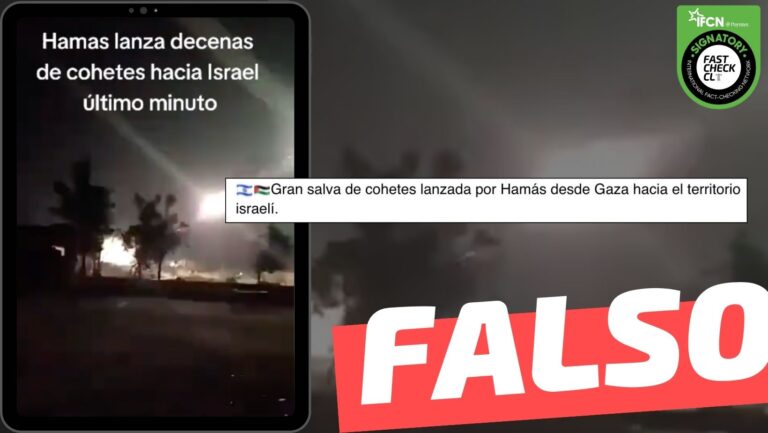 Lee más sobre el artículo (Video) “Cohetes lanzados por Hamás desde Gaza hacia el territorio israelí”: #Falso