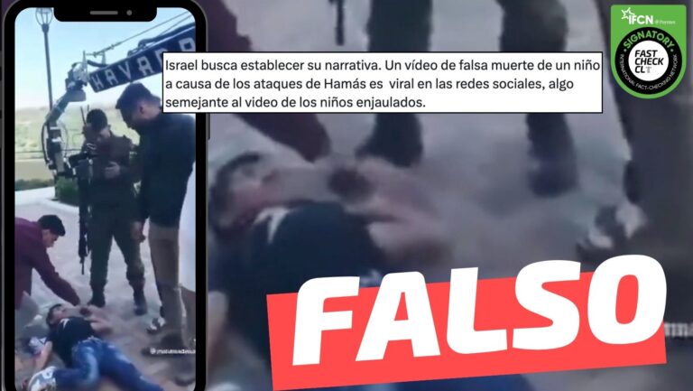 Lee más sobre el artículo “Israel busca establecer su narrativa. Un video de falsa muerte de un niño a causa de los ataques de Hamás es viral en las redes sociales”: #Falso