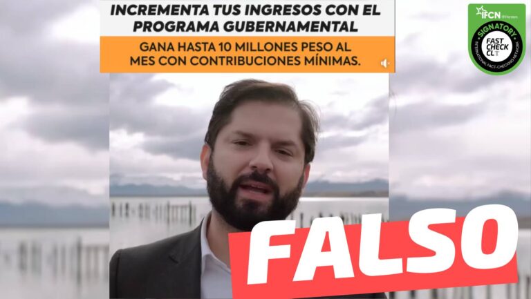 Lee más sobre el artículo (Video) Presidente Gabriel Boric promueve inversión en “plataforma de ingresos pasivos”: #Falso