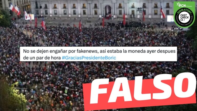 Lee más sobre el artículo (Imagen) “Así estaba La Moneda ayer después de un par de horas” en la marcha pro-Boric: #Falso