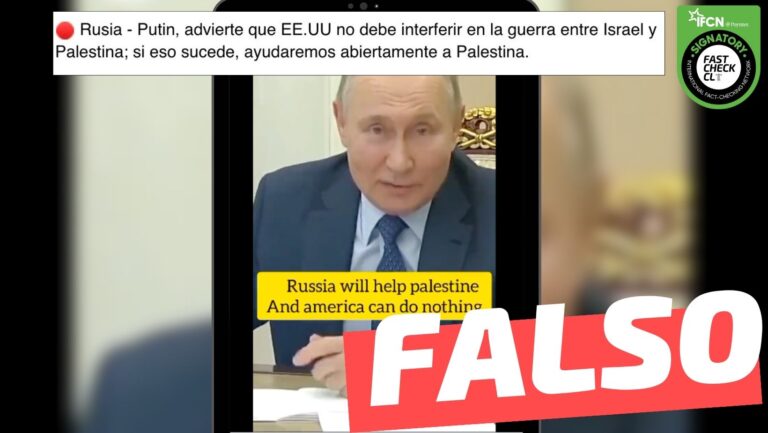 Lee más sobre el artículo (Video) “Rusia – Putin, advierte que EE.UU. no debe interferir en la guerra entre Israel y Palestina”: #Falso