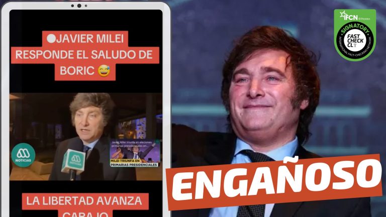 Lee más sobre el artículo (Video) “Javier Milei le responde el saludo a Boric”: #Engañoso