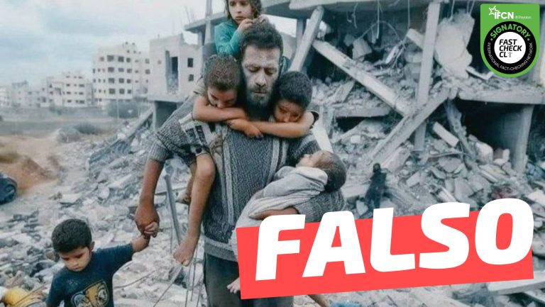 Lee más sobre el artículo (Imagen) Hombre rescatando a niños en Gaza: #Falso