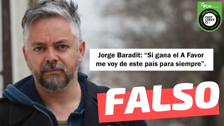Lee más sobre el artículo Jorge Baradit dijo: “Si gana el A favor me voy para siempre de Chile”: #Falso