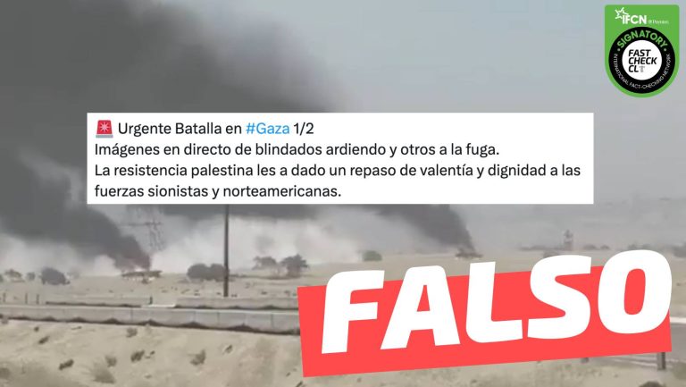 Lee más sobre el artículo (Video) “Imágenes en directo de blindados ardiendo y otros a la fuga” en Gaza: #Falso