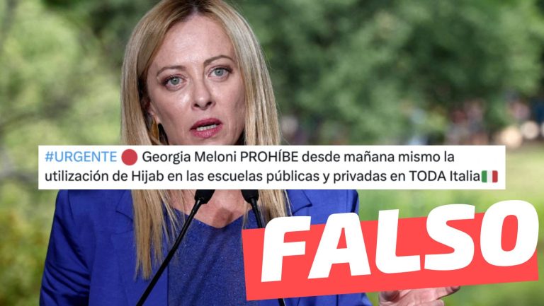Lee más sobre el artículo “Georgia Meloni prohíbe el uso del hiyab en las escuelas de toda Italia”: #Falso