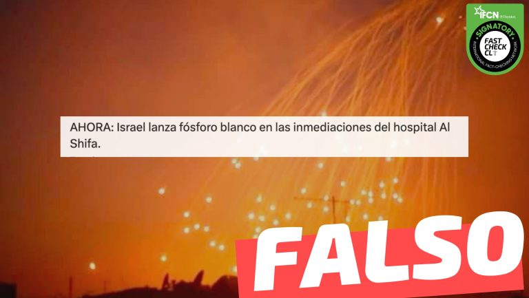 Lee más sobre el artículo (Imagen) “Israel lanza fósforo blanco en las inmediaciones del hospital Al Shifa”: #Falso