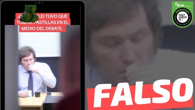 Lee más sobre el artículo (Imagen) “Javier Milei tuvo que tomar pastillas en medio del debate”: #Falso