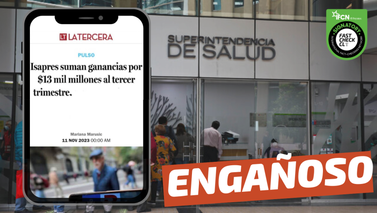 Lee más sobre el artículo (Imagen) “Isapres suman ganancias por $13 mil millones al tercer trimestre”: #Engañoso