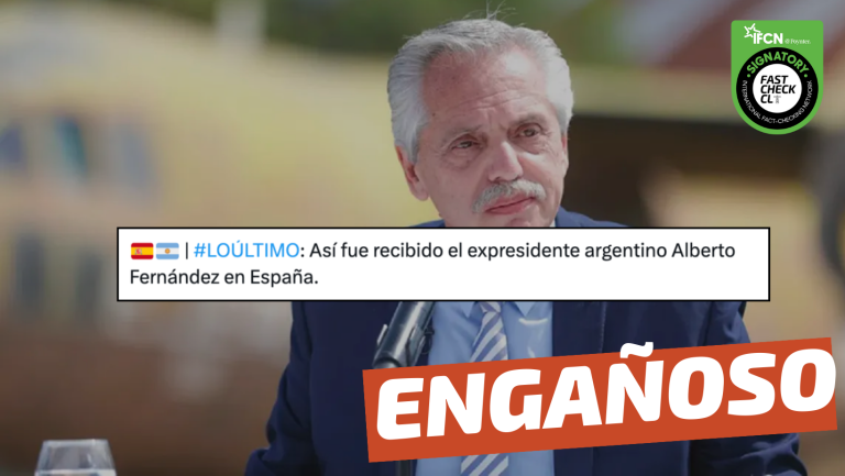 Lee más sobre el artículo (Video) “Así fue recibido Alberto Fernández en España”: #Engañoso