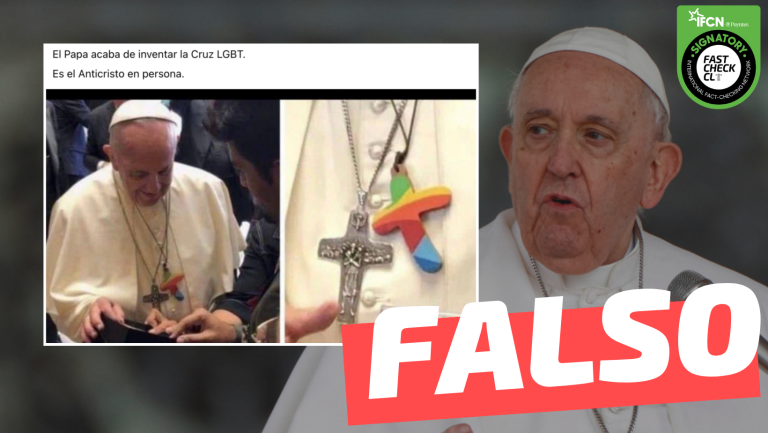 Lee más sobre el artículo (Imagen) “El papa acaba de inventar la cruz LGBT”: #Falso