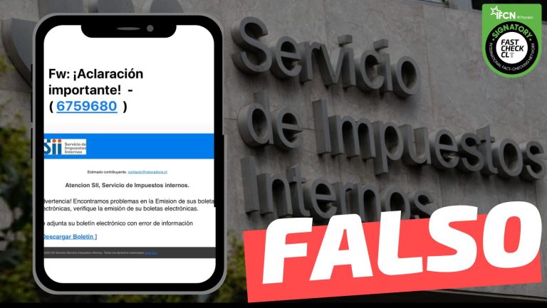 Lee más sobre el artículo (Correo electrónico) Servicio de Impuestos Internos: “¡Advertencia! Encontramos problemas en la Emisión de sus boletas electrónicas”: #Falso