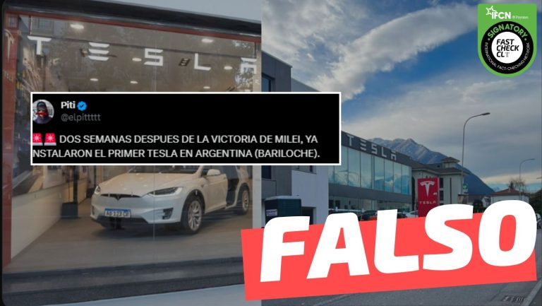 Lee más sobre el artículo (Imagen) Tesla instaló sucursales en Argentina luego del triunfo de Milei: #Falso