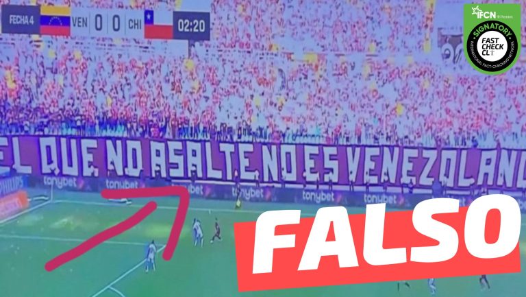 Lee más sobre el artículo Imagen de un lienzo que dice: “El que no asalte no es venezolano”: #Falso