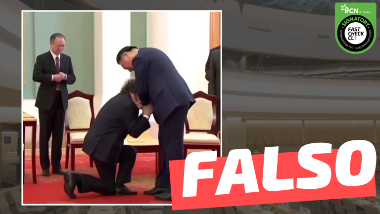 Lee más sobre el artículo (Imagen) Presidente Javier Milei arrodillado ante Xi Jinping: #Falso