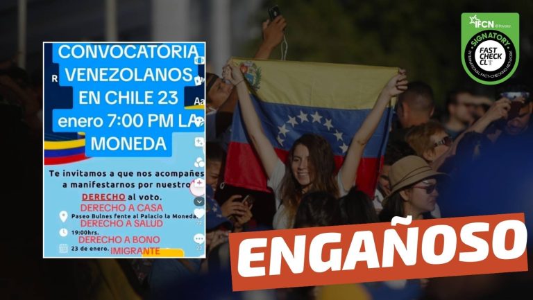 Lee más sobre el artículo (Imagen) Manifestación de venezolanos en La Moneda por el derecho a voto, casa, salud y bono migrante: #Engañoso