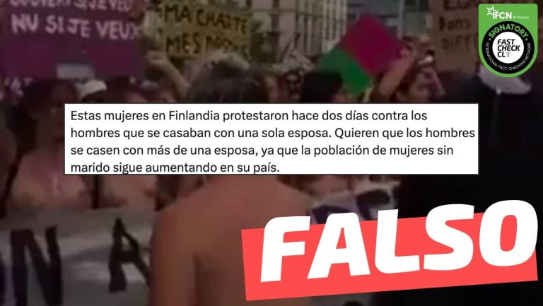 Lee más sobre el artículo “Mujeres en Finlandia protestaron contra los hombres que se casaban con una sola esposa. Quieren que los hombres se casen con más de una esposa (…)”: #Falso